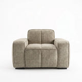 Paris Armchair – Beige Textured Channelled Fabric