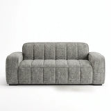 Paris 3 Seater Sofa – Grey Textured Channelled Fabric