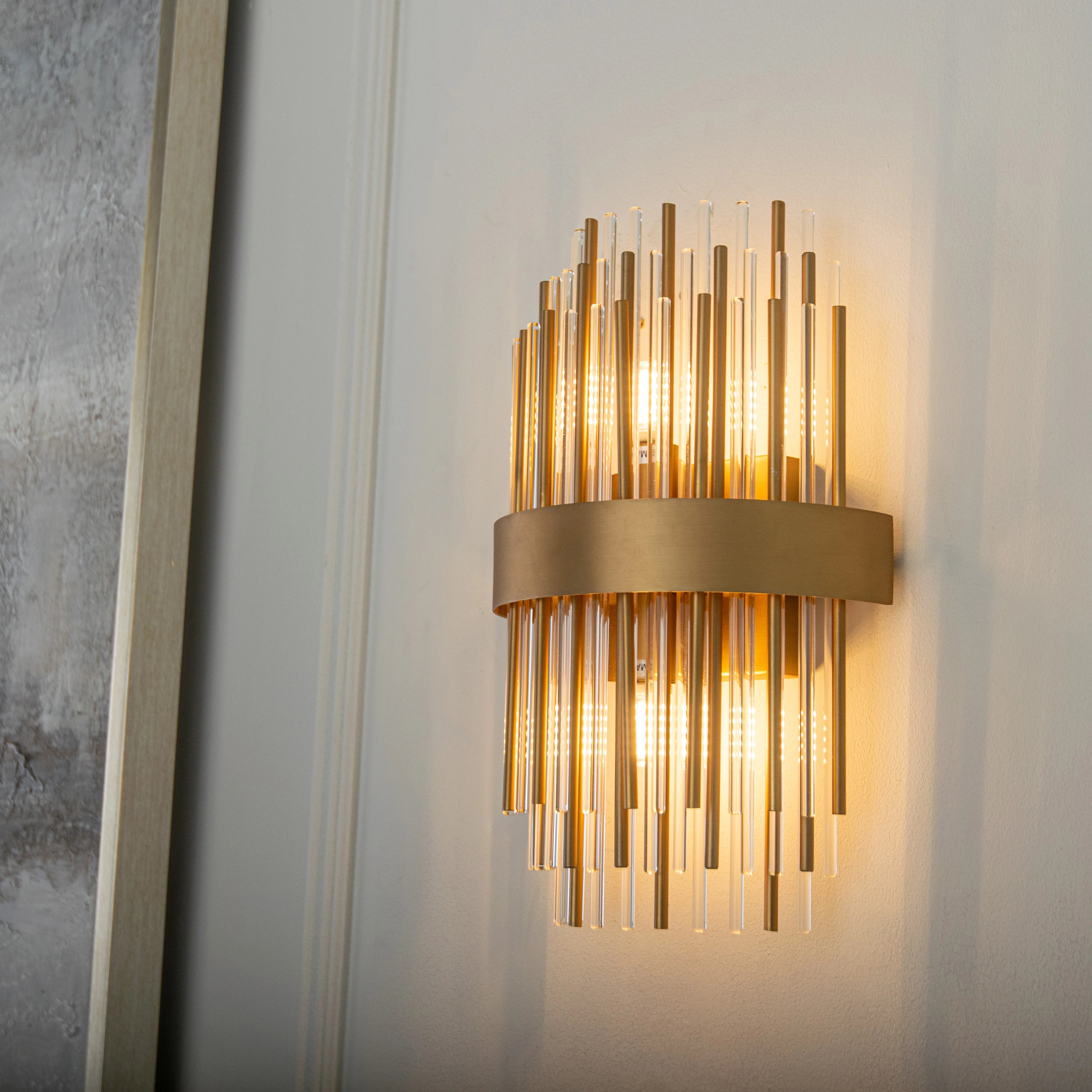 Freya Wall Lamp – Brushed Antique Brass & Glass
