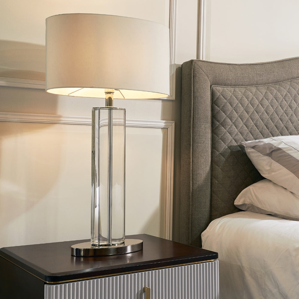 Lisle Tall Table Lamp – Polished Nickel & Crystal