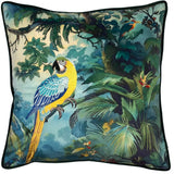 Malini Popat Cushion – Teal Parrot Velvet (45 x 45cm)
