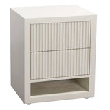 Marans 2 Drawer Side Table – White