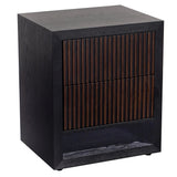 Marans 2 Drawer Side Table – Chocolate & Black
