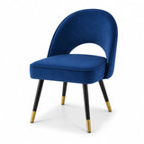 Berkeley Designs Hoxton Dining Chair – Blue & Black with Brass Tips – Set of 2