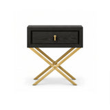 Berkeley Designs Oxford Side Table – Espresso Oak & Brushed Brass