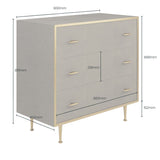 D.I Designs Hampton 3 Drawer Chest of Drawers – Grey Shagreen