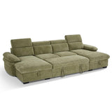 Hudson U-Shape Sofabed – Olive Sage Green