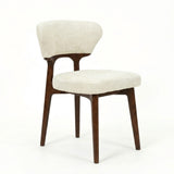 Rinato 180cm Dining Table with Luciano Upholstered Dining Chairs - Walnut & White Sunset Cloud Vein Ceramic