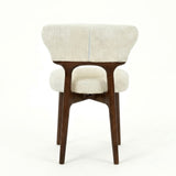Rinato 180cm Dining Table with Luciano Upholstered Dining Chairs - Walnut & White Sunset Cloud Vein Ceramic