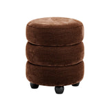 Emi Chenille Velvet Pouffe – Brandy & Black