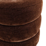 Emi Chenille Velvet Pouffe – Brandy & Black