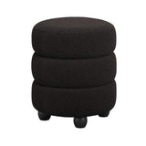 Emi Boucle Pouffe – Black & Black