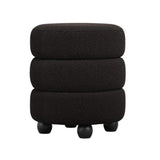 Emi Boucle Pouffe – Black & Black