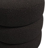 Emi Boucle Pouffe – Black & Black