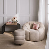 Emi Boucle Pouffe – Buff & Black