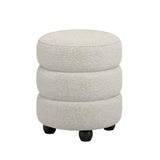 Emi Boucle Pouffe – Ivory & Black