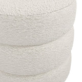 Emi Boucle Pouffe – Ivory & Black
