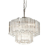Nasser Small Chandelier – Polished Nickel & Glass – 34cm