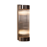 Nasir Wall Lamp – Polished Nickel & Ribbed Glass