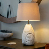 Sophie Table Lamp Base – Nebula Marble & Dark Bronze