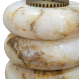 Seidler Table Lamp Base – Cream Marble & Antique Brass