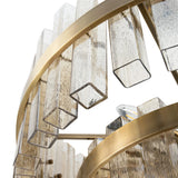 Matilda Chandelier – Antique Brass & Textured Glass