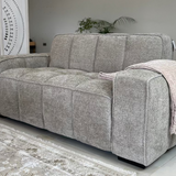 Paris 2 Seater Sofa – Beige Textured Channelled Fabric