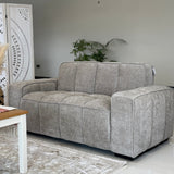 Paris 2 Seater Sofa – Beige Textured Channelled Fabric