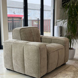 Paris Armchair – Beige Textured Channelled Fabric