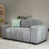 Paris 2 Seater Sofa – Grey Textured Channelled Fabric