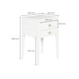 D.I Designs Radford 2 Drawer Bedside Table – White Oak
